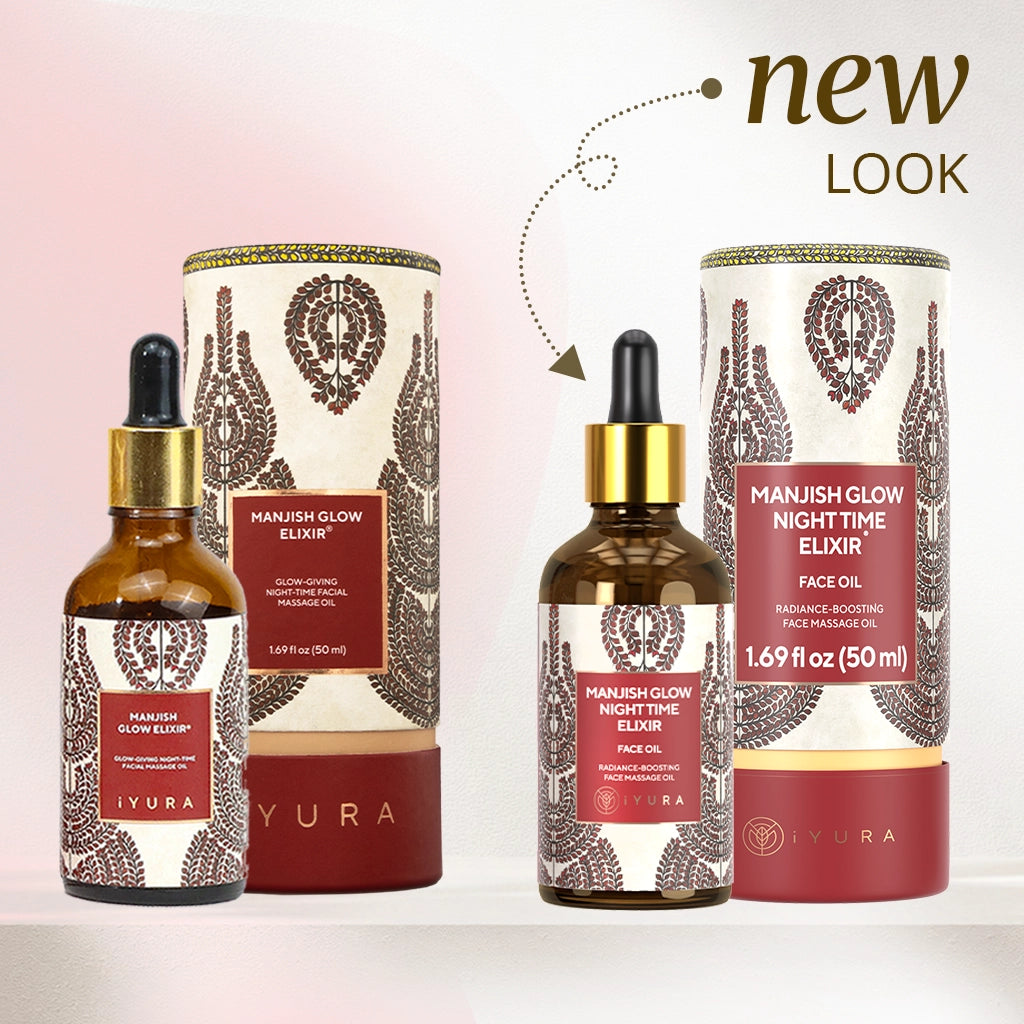 Manjish Glow Elixir - Ayurvedic Night-Time Face Oil - Natural Moisturizer for Healthy Skin