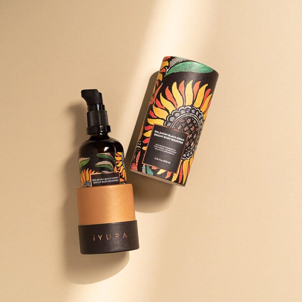 Balaayah Black Gram Body Booster: Body Massage Oil for Dry, Aging Skin - In 6 Different Indulging Aromas! Body Oil iYURA