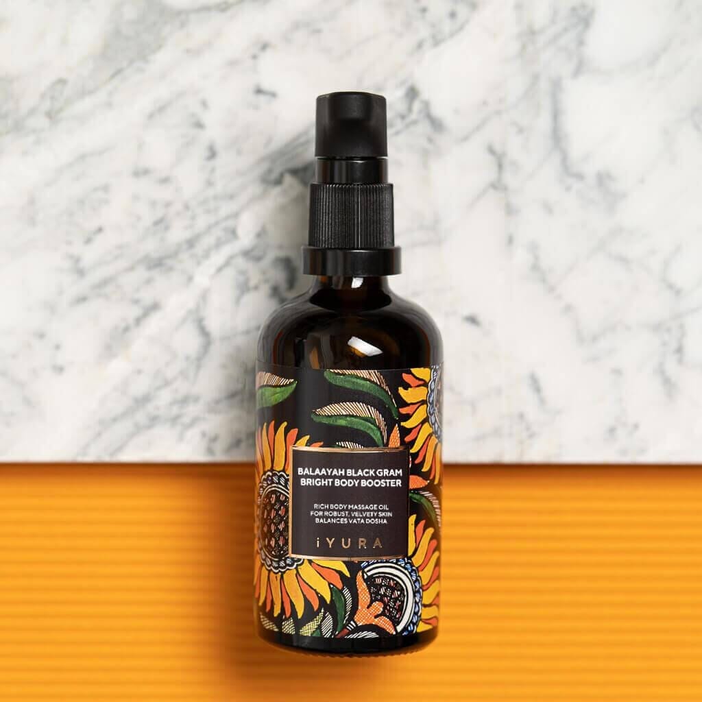 Balaayah Black Gram Body Booster: Body Massage Oil for Dry, Aging Skin - In 6 Different Indulging Aromas! Body Oil iYURA
