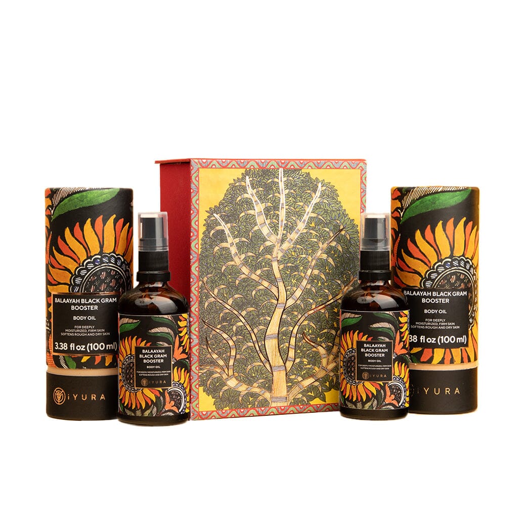 Balaayah Black Gram Body Booster - For Dry, Saggy, Crepey, Mature Skin - Pack of 2 Body Oil iYURA