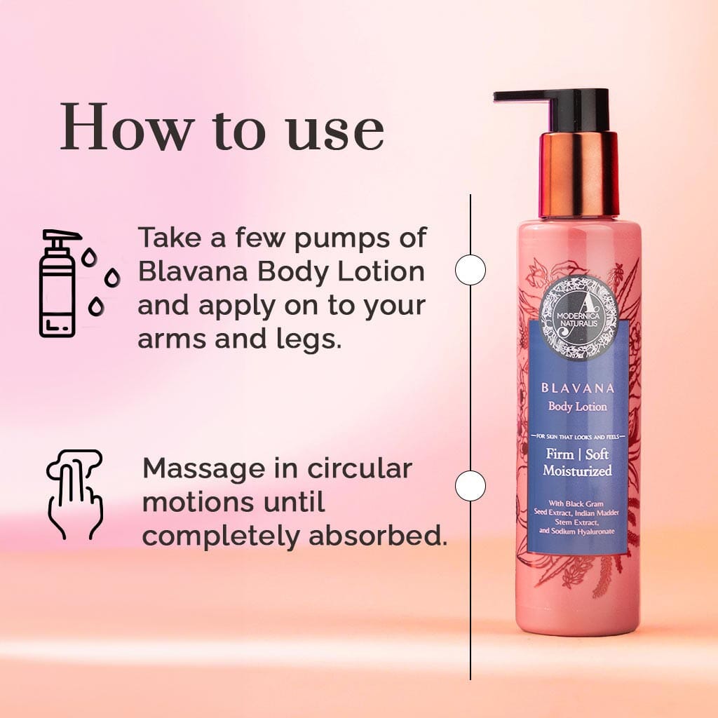 Blavana Body Lotion - Moisturizes, Softens, Firms Dry, Aging, Crepey Skin - Revolutionary Formula with Black Gram - Best Body Lotion for Mature Body Skin - With Clinically Proven Ingredients Lotion & Moisturizer A Modernica Naturalis