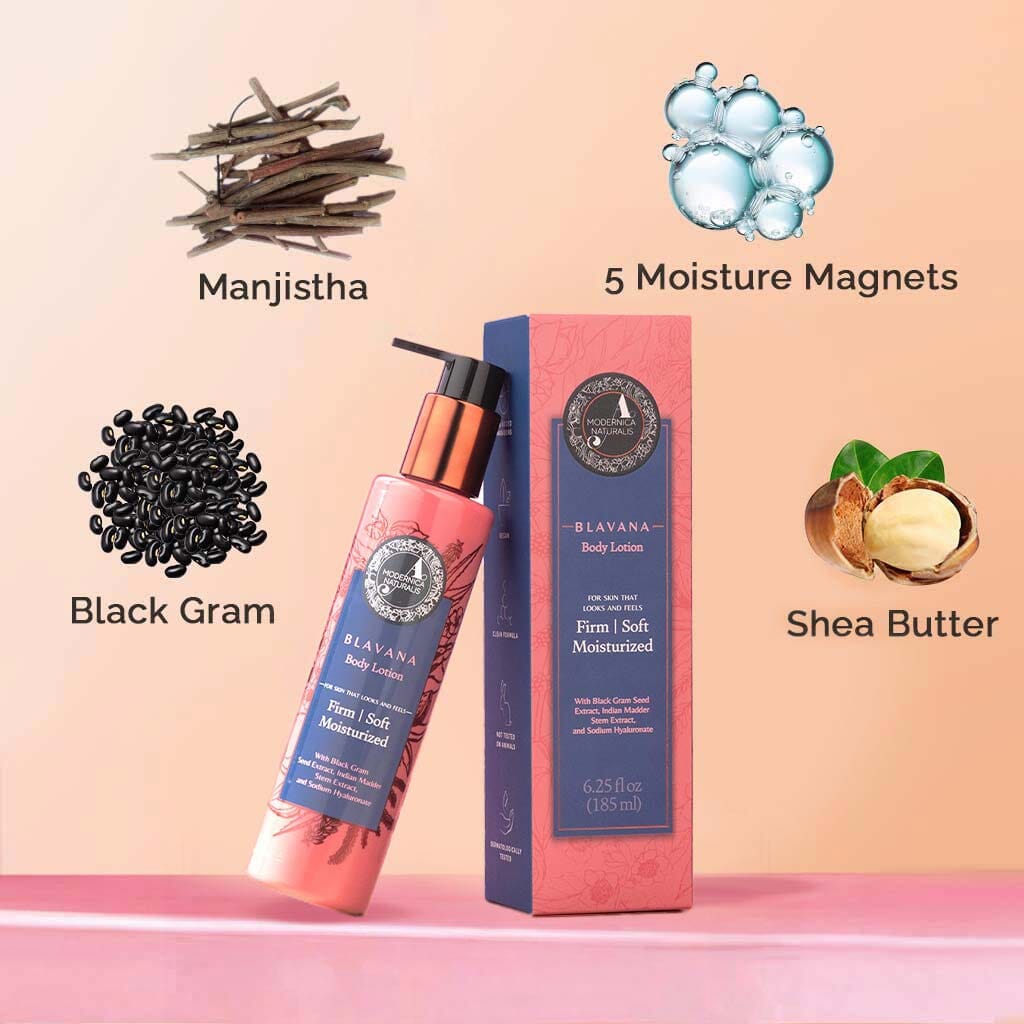Blavana Body Lotion - Moisturizes, Softens, Firms Dry, Aging, Crepey Skin - Revolutionary Formula with Black Gram | Best Body Lotion for Mature Body Skin - With Clinically Proven Ingredients | Lotion & Moisturizer A Modernica Naturalis
