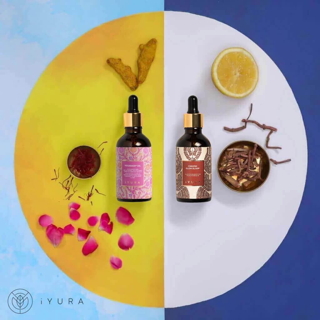 Day & Night Face Oil Duo | Best Moisturizer for Healthy Skin - Ayurvedic Natural Skincare Set | Beauty set iYURA