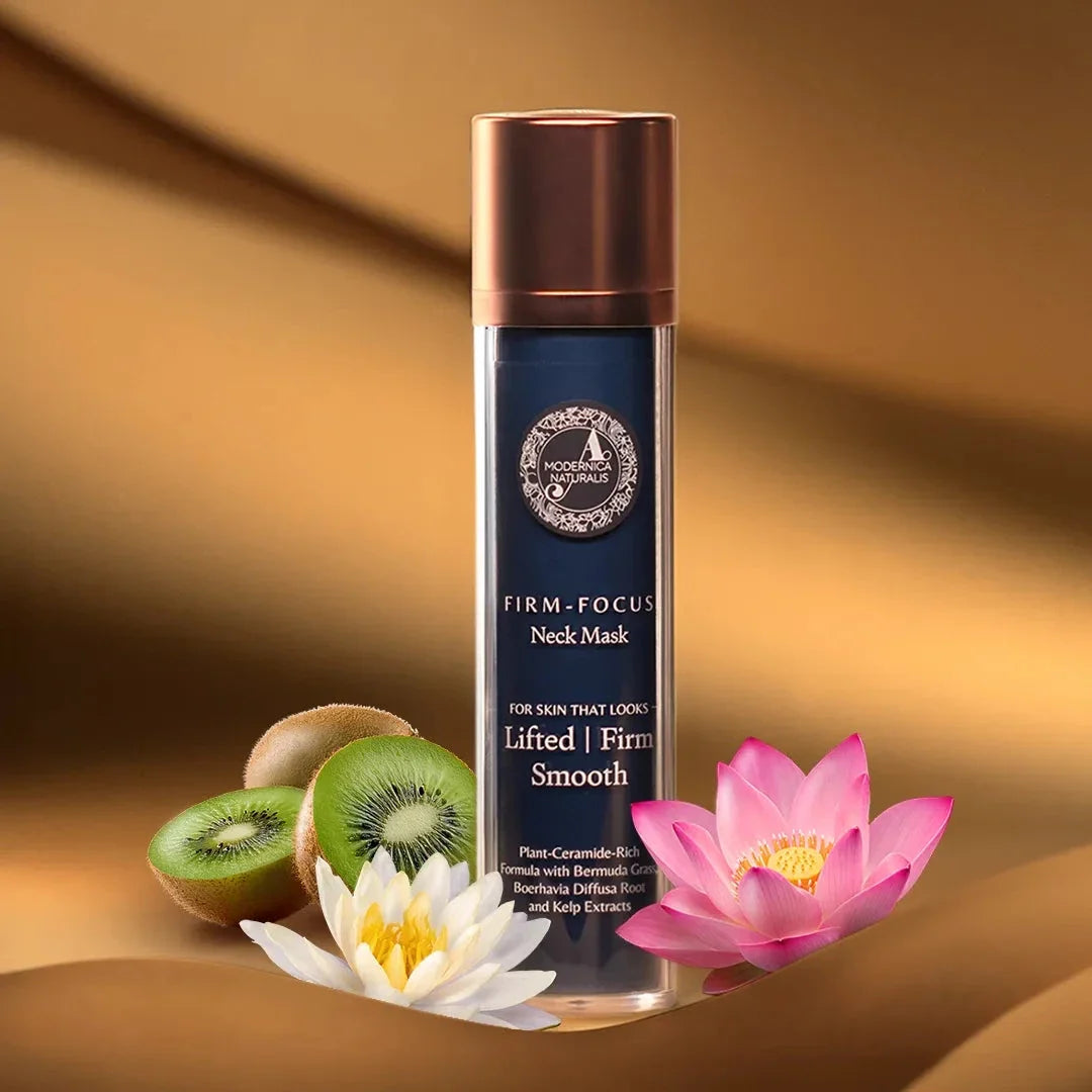 Firm-Focus Neck Mask - Lifts, Firms, Smooths the look of Loose, Saggy Skin on the Neck, Jaw, Chin & Upper Chest - Focused Neck Firming Action with Phyto-Ceramides and Water Lily - Best Firming Neck Mask Neck Mask A Modernica Naturalis