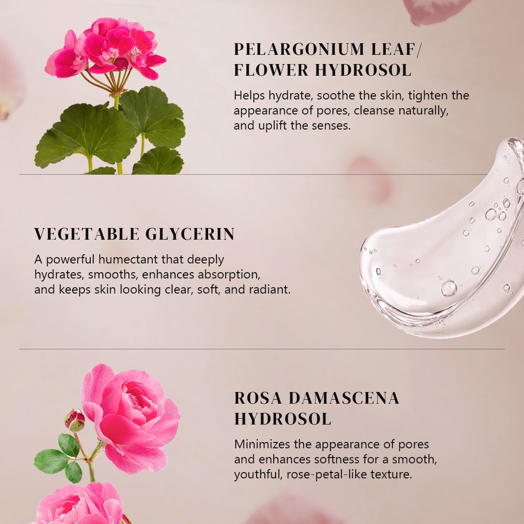 Geranium Rose Hydrating Toner - To Reduce the Appearance of Pores Toner Ajara