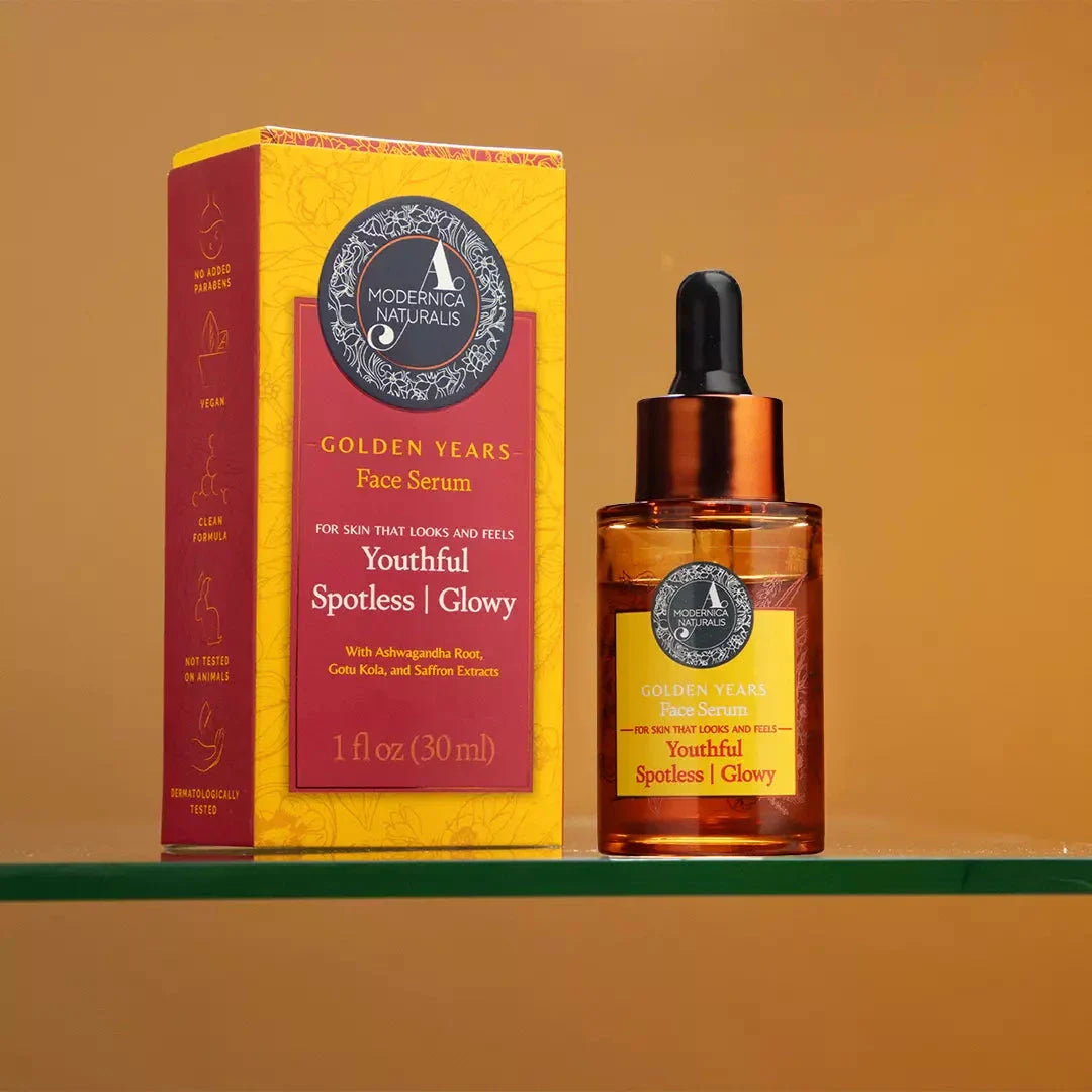 Golden Years - An Ayurvedic Marvel - Reduce Age Spots, Clear Complexion and Unwrinkled-Appearance - Pack of 3 Face Serum A Modernica Naturalis