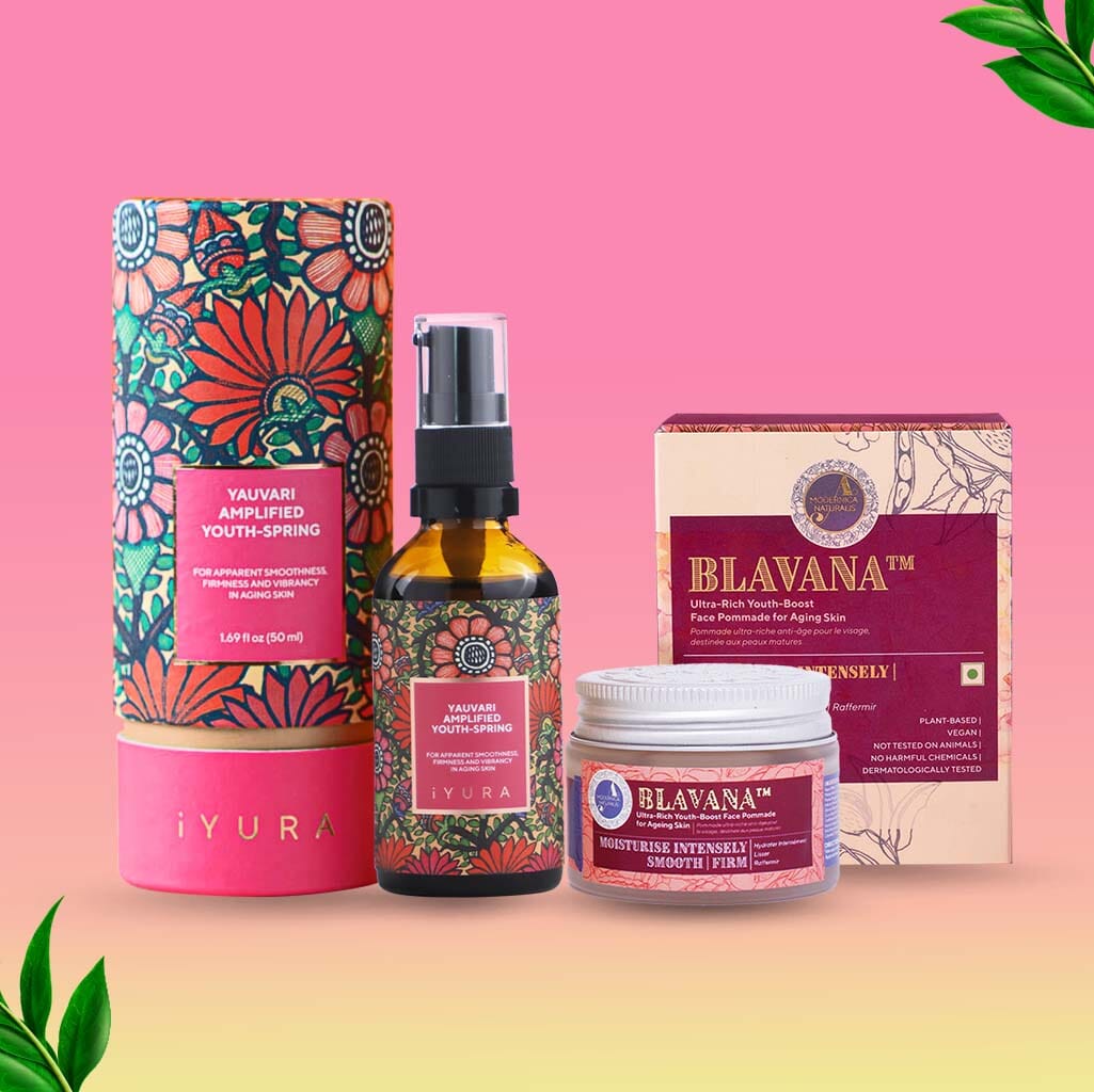 Haven't-Aged-At-All Face Duo - With Blavana Ultra-Rich Youth-Boosting Face Pommade and Yauvari Amplified Youth Spring The Ayurveda Experience