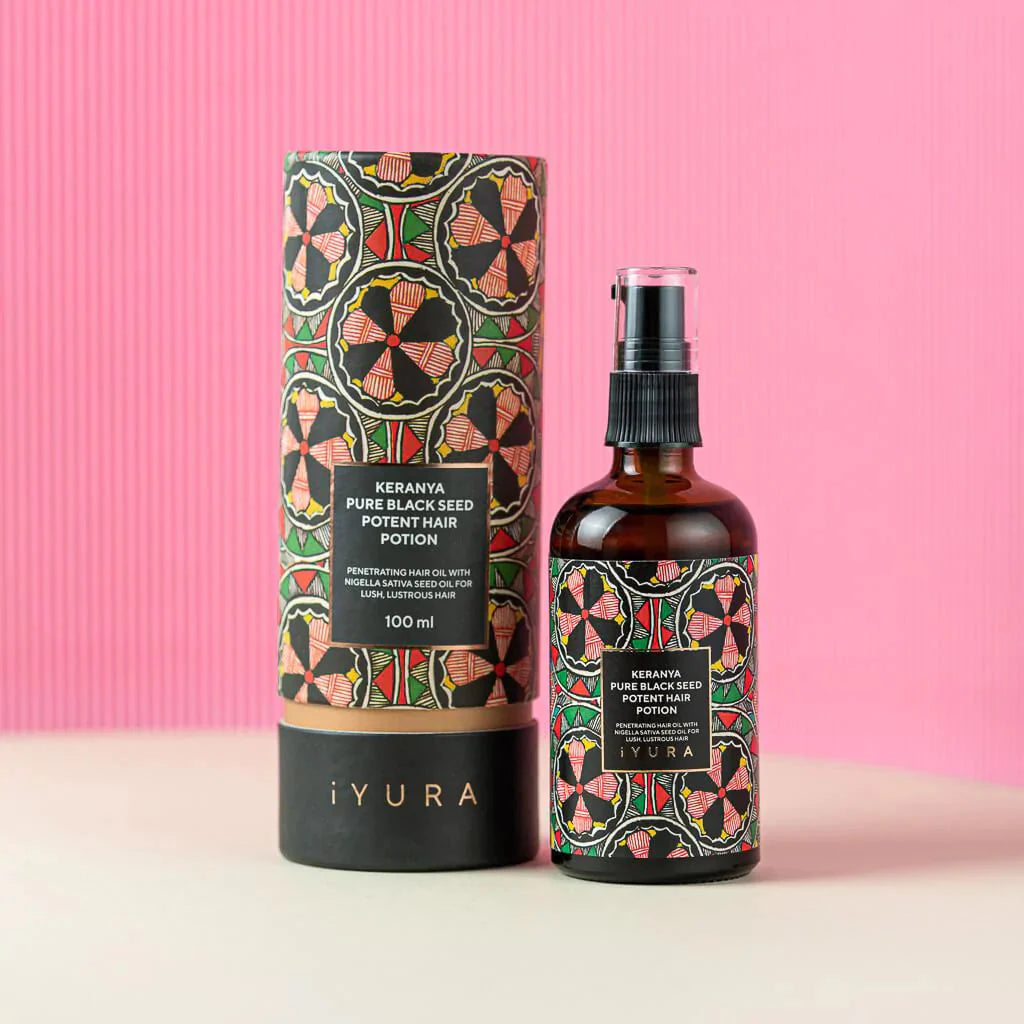 Keranya Pure Black Seed Potent Hair Potion (Pack of 2) - More Shiny Hair On The Head, Not In The Comb Hair Oil iYURA