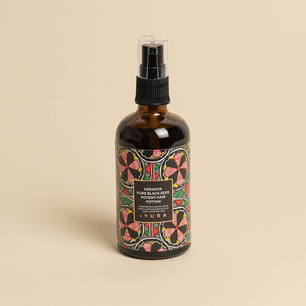 Keranya Pure Black Seed Potent Hair Potion (Pack of 2) - More Shiny Hair On The Head, Not In The Comb Hair Oil iYURA