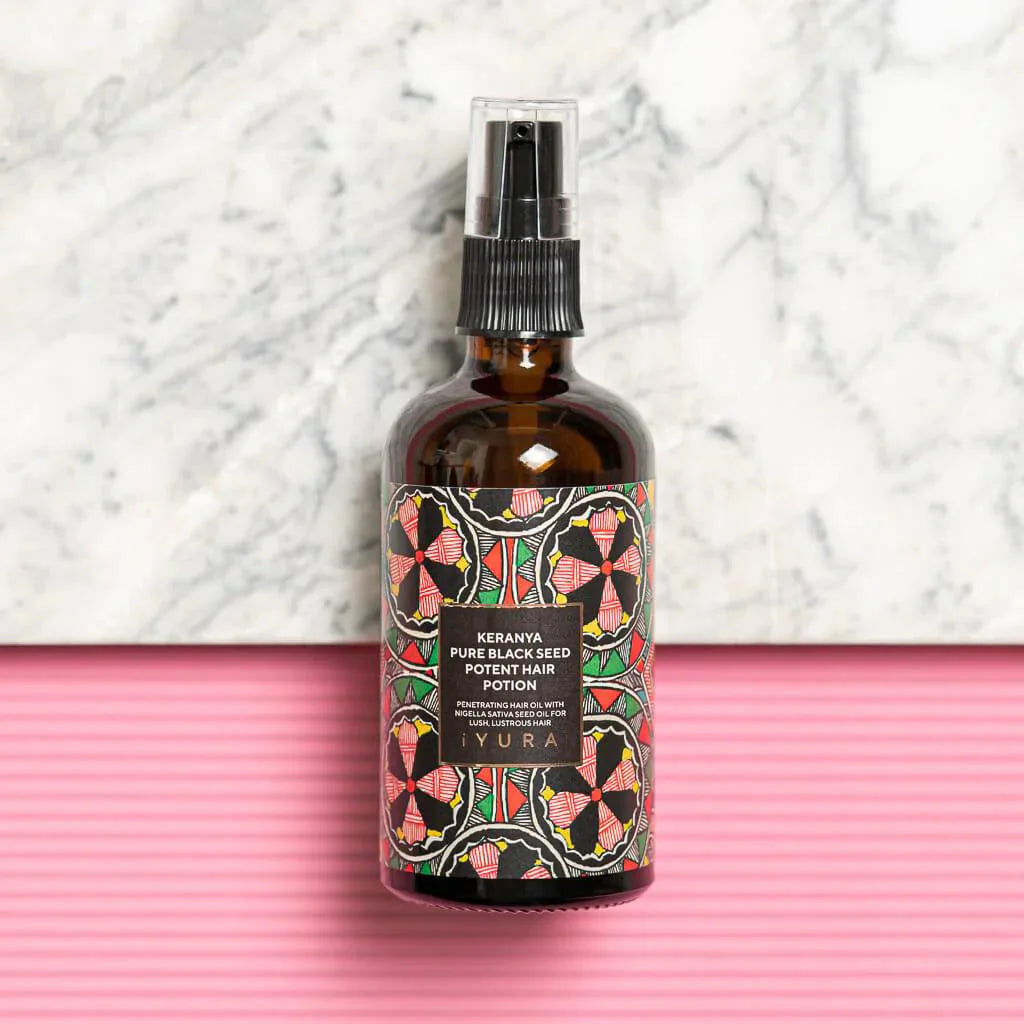 Keranya Pure Black Seed Potent Hair Potion (Pack of 2) - More Shiny Hair On The Head, Not In The Comb Hair Oil iYURA
