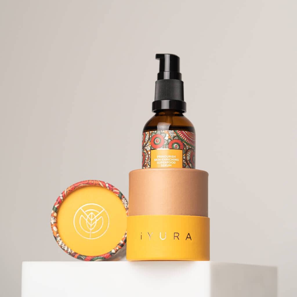 Prinourish Skin-Enriching Superfood Serum - With Almond Oil, Olive Oil, Turmeric, Mango and More Ayurvedic Herbs - Pick your size Face oil iYURA