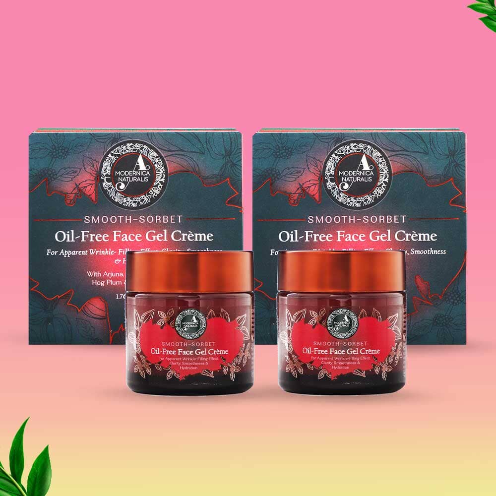 Smooth-Sorbet | Oil-Free Face Gel Crème | For Apparent Wrinkle-Filling Effect, Clarity, Smoothness & Hydration - Pack of 2 Lotion & Moisturizer A Modernica Naturalis