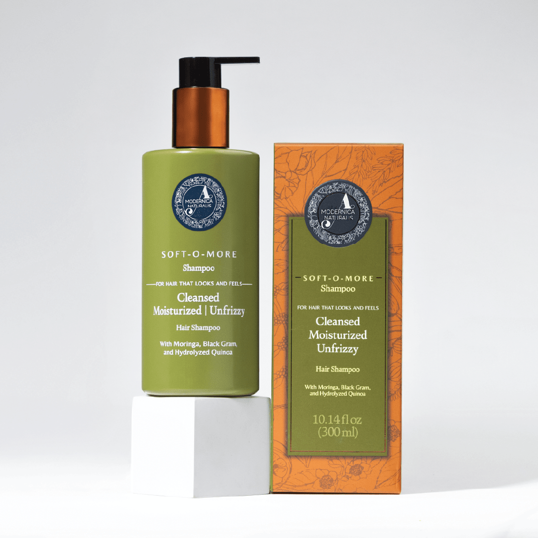 Soft-O-More Shampoo – Cleanses, Moisturizes, Unfrizzes the look of Dry, Dull, Damaged or Aging Hair – Ultra-Hydrating Formula with Moringa, Gotu Kola and Black Gram – Best Shampoo For Damaged, Frizzy Hair Hair Shampoo A Modernica Naturalis