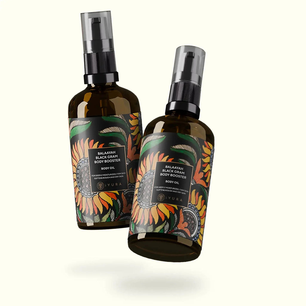 Balaayah Black Gram Body Booster (Pack of 2) - Ayurvedic Body Oil For Dry, Mature, Aging Skin Body Oil iYURA Pack of 2 - 100ml (3.38 fl oz) each 