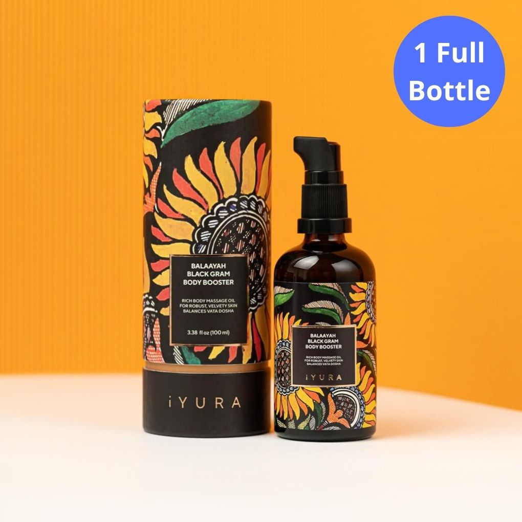 Balaayah Black Gram Body Booster -With the Richness of Black Gram &amp; Himalayan Salt Body Oil iYURA 1 bottle of 3.38 fl oz (100 ml) 