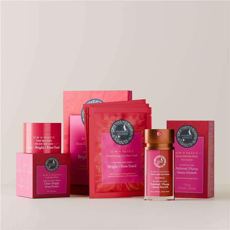 Dim N Dazzle Complete Even-Tone & Glow Trio Serum A Modernica Naturalis 