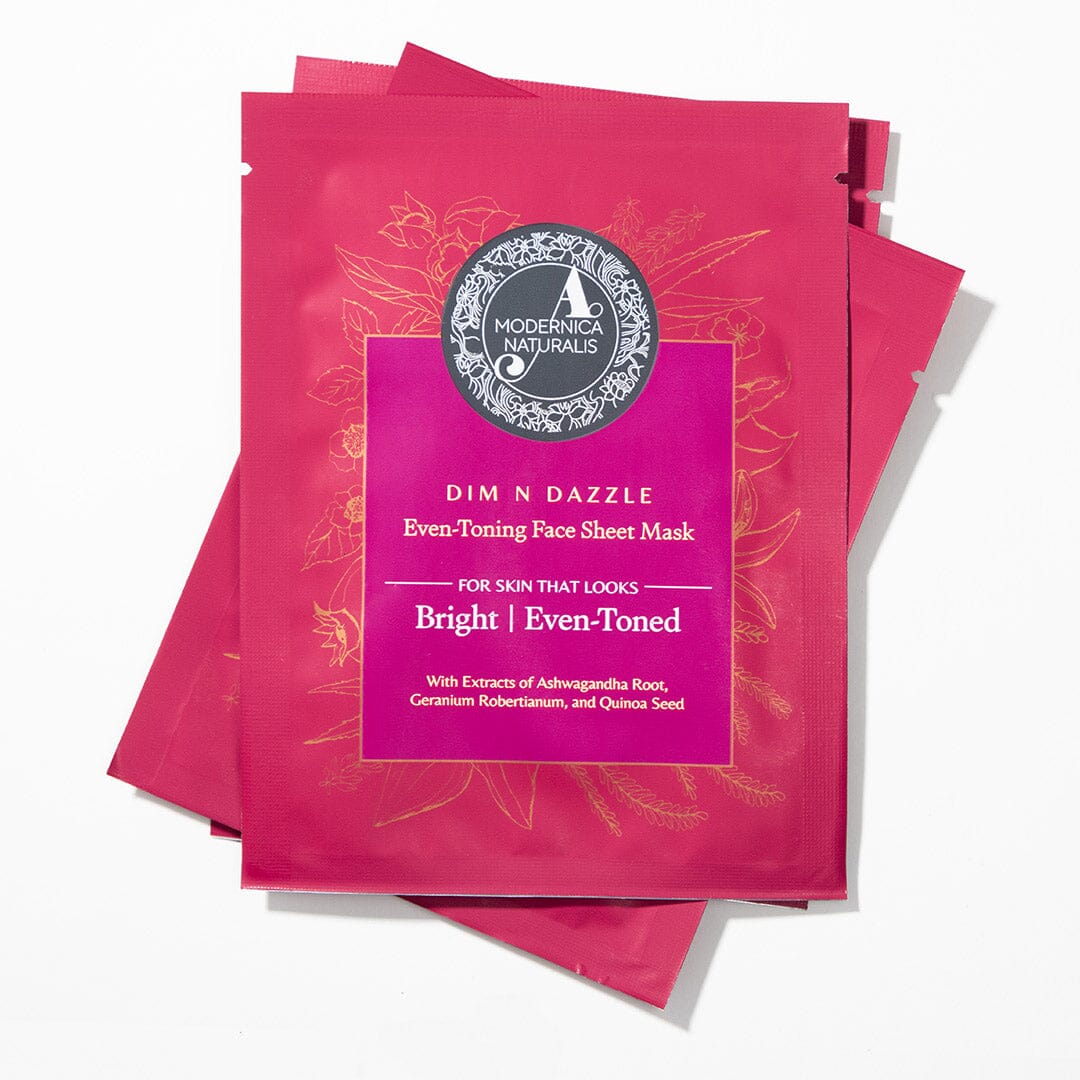 🎁 FREE GIFT: Dim N Dazzle Even-Toning Face Sheet Mask – Brightens, Hydrates Dull, Dry, Aging Textured Skin - Unique ‘Serum-Drench Method’ with Sappan Wood Bark &amp; Manjistha (100% off)