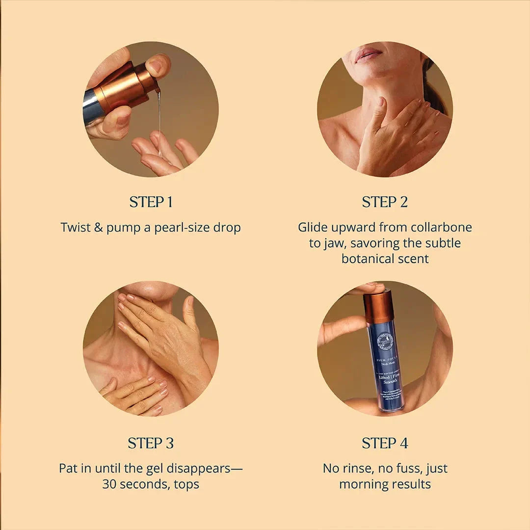 Firm-Focus Neck Mask - Lifts, Firms, Smooths the look of Loose, Saggy Skin on the Neck, Jaw, Chin &amp; Upper Chest - Focused Neck Firming Action with Phyto-Ceramides and Water Lily - Best Firming Neck Mask Neck Mask A Modernica Naturalis 