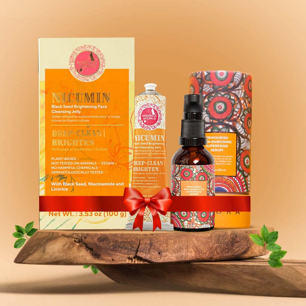 FREE SEPTEMBER SURPRISE GIFT: Skin Enriching and Brightening Duo - Full-Sizes of Prinourish Skin Enriching Superfood Serum & Nicumin Black Seed Brightening Face Cleansing Jelly worth $135 AUD!