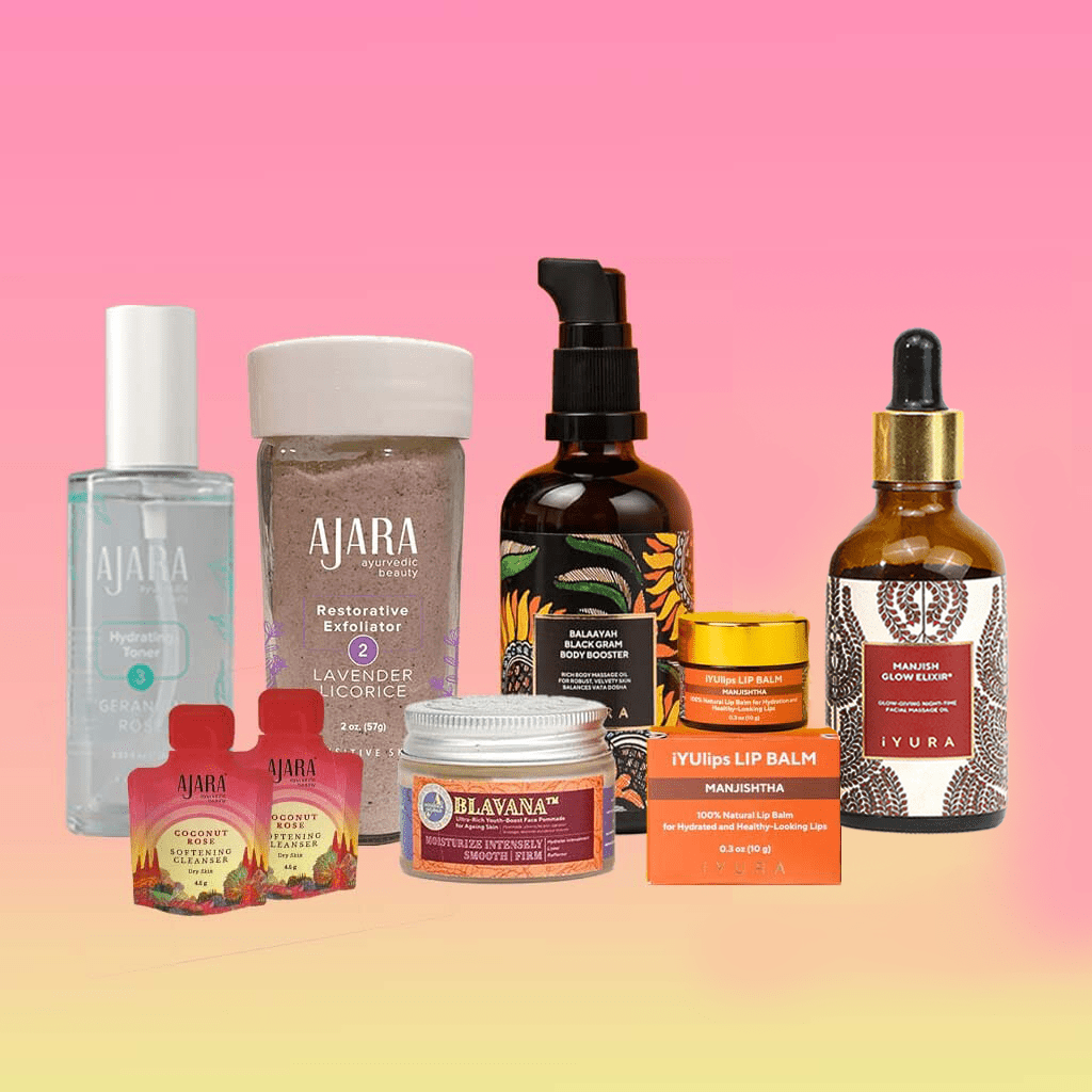 Holiday Glow Routine :- A Perfectly Curated Bundle of 7-Bestsellers in Face &amp; Body Care Beauty set The Ayurveda Experience 