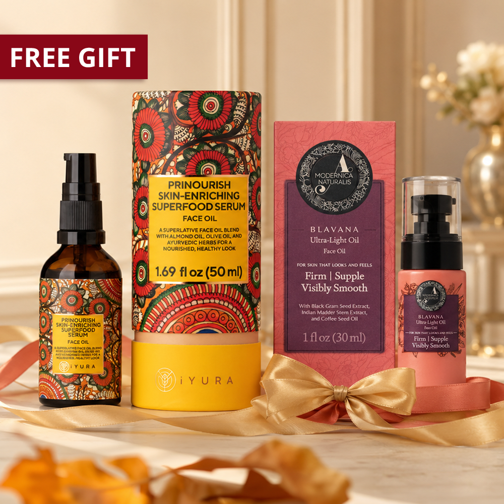 SEASON OF AYURVEDA: Ultra-Light Oil Duo - Full-Sizes of Blavana Ultra-Light Face Oil & Prinourish Skin-Enriching Superfood Serum worth $166 AUD!