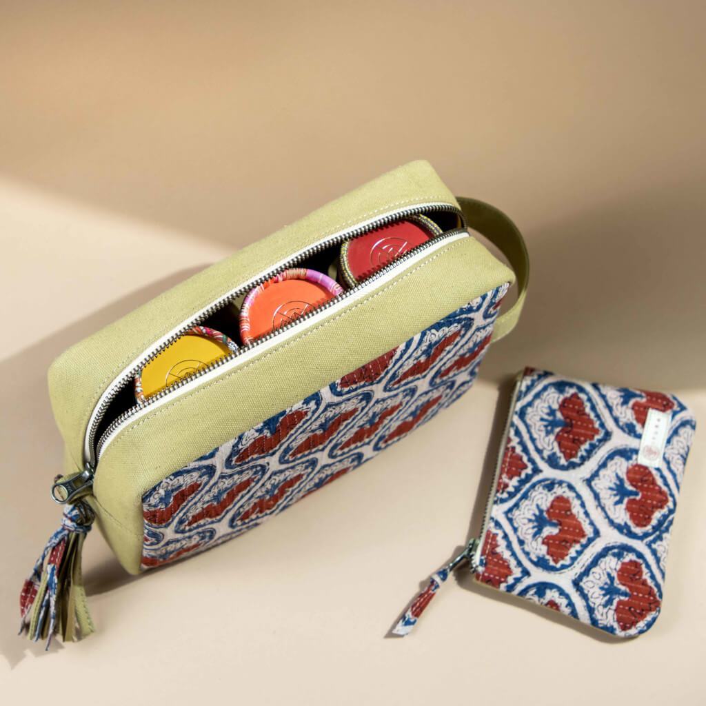 iYURA's Bagru Edit Pouch Set singleton_gift The Ayurveda Experience 