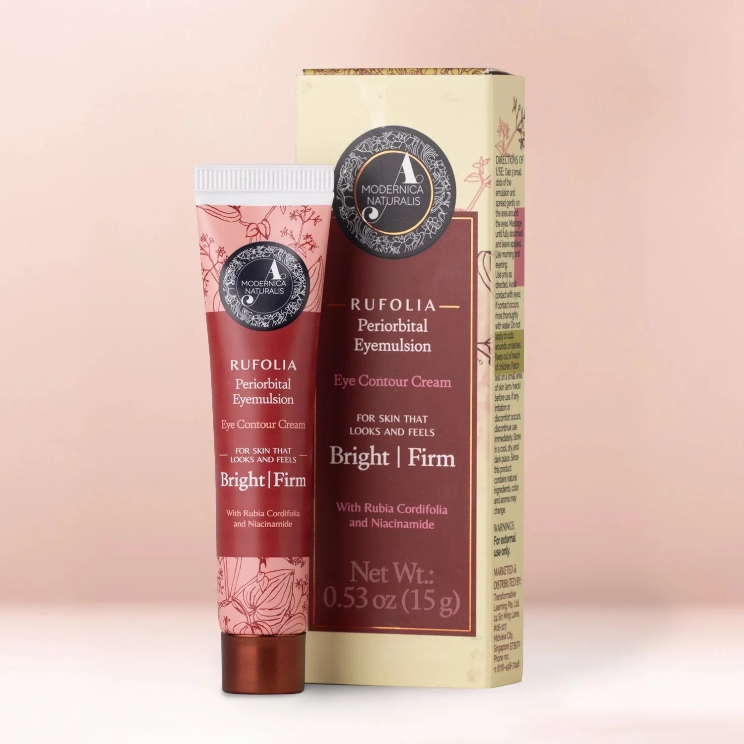 Rufolia Periorbital Eyemulsion - Brightening and Visibly Firming Eye Cream - Pack of 2 Eye Cream A Modernica Naturalis 