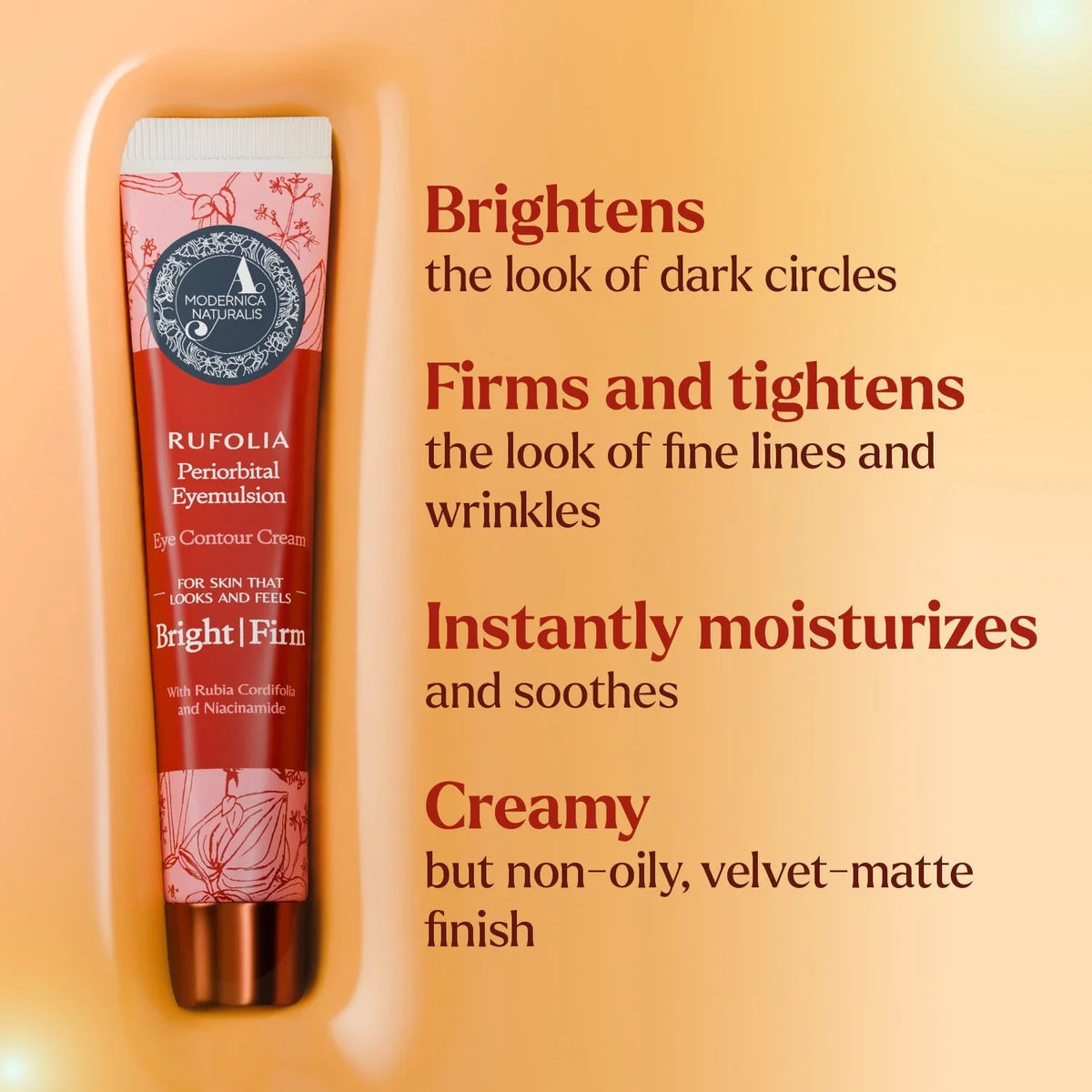 Rufolia Periorbital Eyemulsion - Brightening and Visibly Firming Eye Cream - Pack of 2 Eye Cream A Modernica Naturalis 