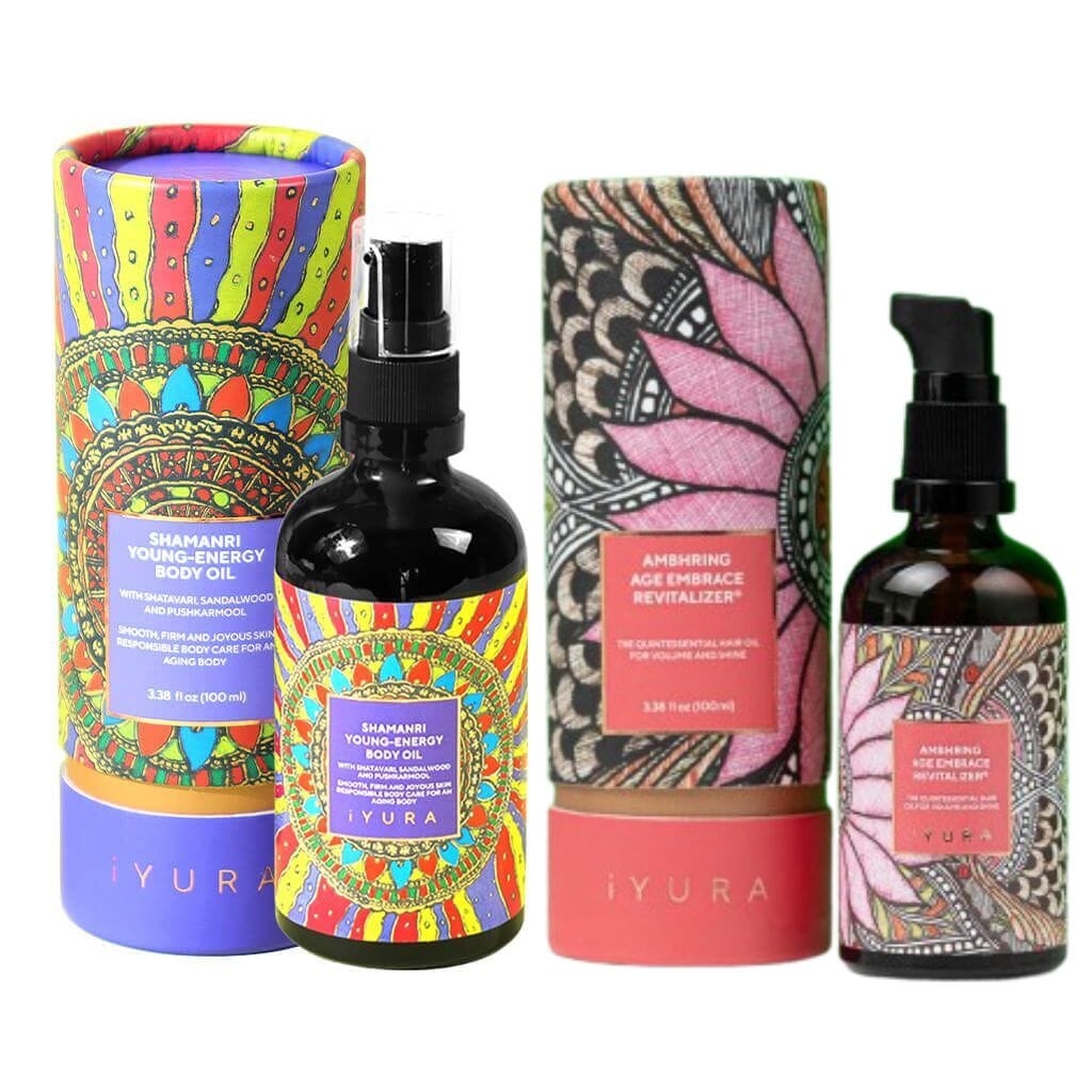 SEASON OF AYURVEDA: Head-to-Toe Glow Duo - Full-Sizes of Ambhring Hair Oil & Shamanri Young Energy Body Oil worth $148 AUD!